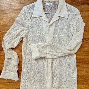 Lace Ivory Shirt - Western style